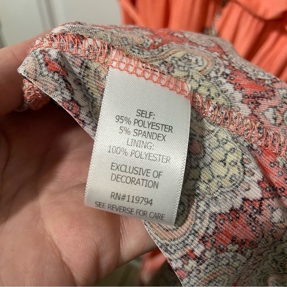 Paisley Chiffon Sleeveless Maxi Dress Size Small Rhinestone Sequin Detail - Picture 14 of 15